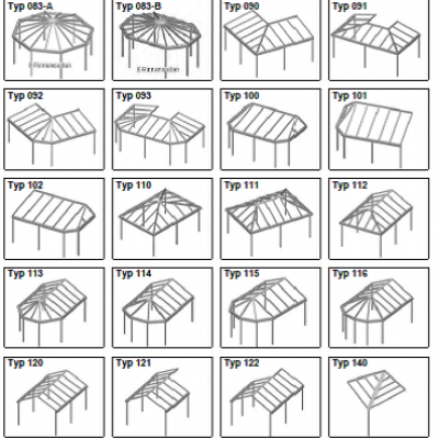 Типовые проекты террасы TS Aluminium - таблица 3